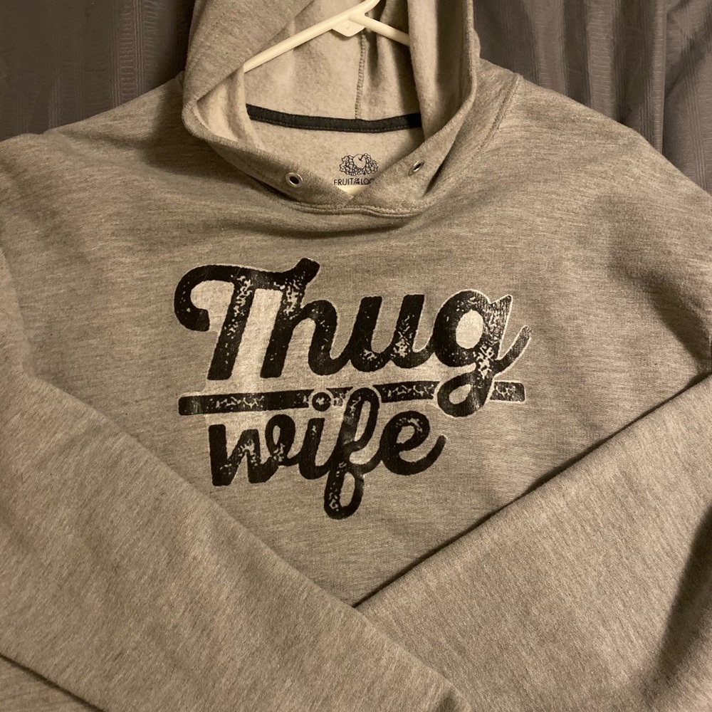 Gray thug wife hoodie